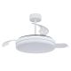 Lustre cu ventilator - Lustra LED cu ventilator si telecomanda LUNA M alba
