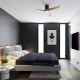 Lustre cu ventilator - Lustra LED cu ventilator si telecomanda NEMO L negru/lemn