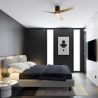 Lustra LED cu ventilator si telecomanda NEMO L negru/lemn