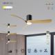 Lustre cu ventilator - Lustra LED cu ventilator si telecomanda NEMO L negru/lemn