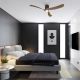 Lustre cu ventilator - Lustra LED cu ventilator si telecomanda NEMO II L negru/nuc