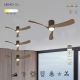 Lustre cu ventilator - Lustra LED cu ventilator si telecomanda NEMO II L negru/nuc