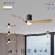 Lustre cu ventilator - Lustra LED cu ventilator si telecomanda NEMO II M negru/lemn