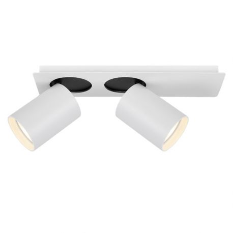 Plafoniere cu spoturi, Spoturi aplicate - Plafoniera cu 2 Spoturi VISTA GU10 negru/alb