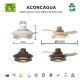 Lustre cu ventilator - Lustra LED cu ventilator palete retractabile ACONCAGUA maro cafe