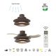Lustre cu ventilator - Lustra LED cu ventilator palete retractabile ACONCAGUA maro cafe
