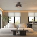 Lustra LED cu ventilator palete retractabile ACONCAGUA maro cafe