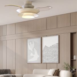 Lustre cu ventilator - Lustra LED cu ventilator palete retractabile ACONCAGUA alb