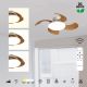 Lustre cu ventilator - Lustra LED cu Ventilator si telecomanda ALOHA II alb/ lemn