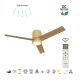 Lustre cu ventilator - Lustra LED cu ventilator si telecomanda CERAMICA L bej/ lemn