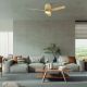 Lustre cu ventilator - Lustra LED cu ventilator si telecomanda CERAMICA L bej/ lemn