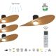 Lustre cu ventilator - Lustra LED cu Ventilator si telecomanda SURFER negru/ lemn