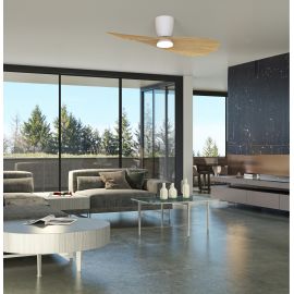 Lustre cu ventilator - Lustra LED cu Ventilator si telecomanda SURFER alb/ lemn