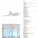 Lustre cu ventilator - Lustra LED cu Ventilator si telecomanda SURFER alb