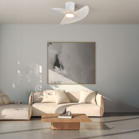 Lustre cu ventilator - Lustra LED cu Ventilator si telecomanda ONA alb