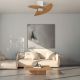 Lustre cu ventilator - Lustra LED cu Ventilator si telecomanda ONA alb/ lemn