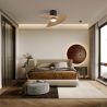 Lustra LED cu Ventilator si telecomanda ONA negru/ lemn