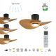 Lustre cu ventilator - Lustra LED cu Ventilator si telecomanda NENUFAR negru/ lemn