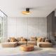Lustre cu ventilator - Lustra LED cu Ventilator si telecomanda NENUFAR negru/ lemn