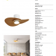 Lustre cu ventilator - Lustra LED cu Ventilator si telecomanda NENUFAR alb/ lemn
