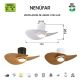 Lustre cu ventilator - Lustra LED cu Ventilator si telecomanda NENUFAR alb/ lemn