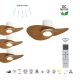 Lustre cu ventilator - Lustra LED cu Ventilator si telecomanda NENUFAR alb/ lemn