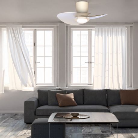 Lustre cu ventilator - Lustra LED cu Ventilator si telecomanda NENUFAR alb