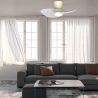 Lustra LED cu Ventilator si telecomanda NENUFAR alb