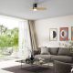 Lustre cu ventilator - Lustra LED cu Ventilator si telecomanda NEMO negru/lemn