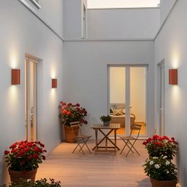 Aplice - Aplica exterior iluminat sus si jos IP65 BROM maro portocaliu