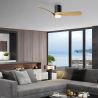 Lustra LED cu Ventilator si telecomanda NEMO M negru/lemn