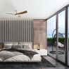 Lustra LED cu Ventilator si telecomanda NEMO G alb/lemn