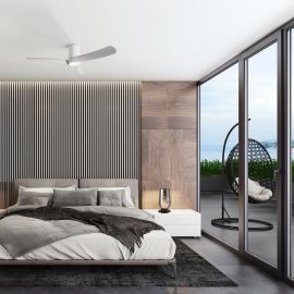 Lustre cu ventilator - Lustra LED cu Ventilator si telecomanda NEMO G alb