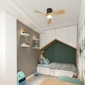 Lustra LED cu Ventilator si telecomanda NEMO II XS negru/lemn