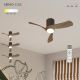 Lustre cu ventilator - Lustra LED cu Ventilator si telecomanda NEMO II XS negru/nuc