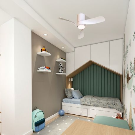 Lustre cu ventilator - Lustra LED cu Ventilator si telecomanda NEMO II XS alb