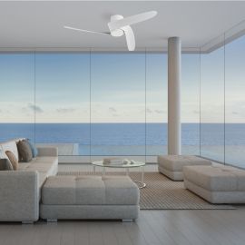 Lustre cu ventilator - Ventilator smart Bluetooth si telecomanda GROENLAND s alb