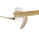 Lustre cu ventilator - Ventilator smart Bluetooth si telecomanda GROENLAND S, alb/ lemn