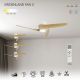 Lustre cu ventilator - Ventilator smart Bluetooth si telecomanda GROENLAND S, alb/ lemn