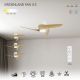 Lustre cu ventilator - Ventilator tavan LED si telecomanda GROENLAND XS, alb/ lemn