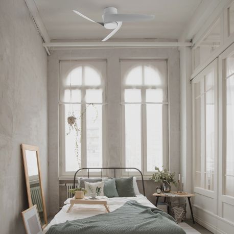 Lustre cu ventilator - Ventilator tavan LED si telecomanda GROENLAND XS, alb