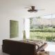 Lustre cu ventilator - Lustra LED cu ventilator palete retractabile KYOTO maro cafe