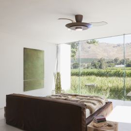 Lustre cu ventilator - Lustra LED cu ventilator palete retractabile KYOTO maro cafe