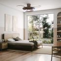 Lustra LED cu ventilator palete retractabile PATAGONIA maro cafe