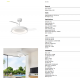Lustre cu ventilator - Lustra LED cu ventilator palete retractabile NISEKO M alb