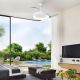 Lustre cu ventilator - Lustra LED cu ventilator palete retractabile NISEKO M alb