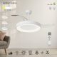 Lustre cu ventilator - Lustra LED cu ventilator palete retractabile NISEKO L alb