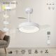 Lustre cu ventilator - Lustra LED cu ventilator palete retractabile NISEKO S alb