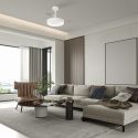 Lustra LED cu ventilator palete retractabile NISEKO S alb