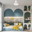 Lustra LED cu ventilator palete retractabile NISEKO XS alb